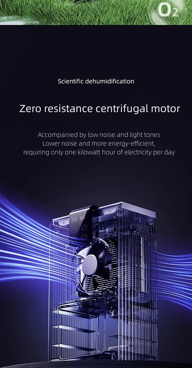 Small Automatic Portable LED LCD Screen Moisture Proof Smart Air Purifier Dehumidifier
