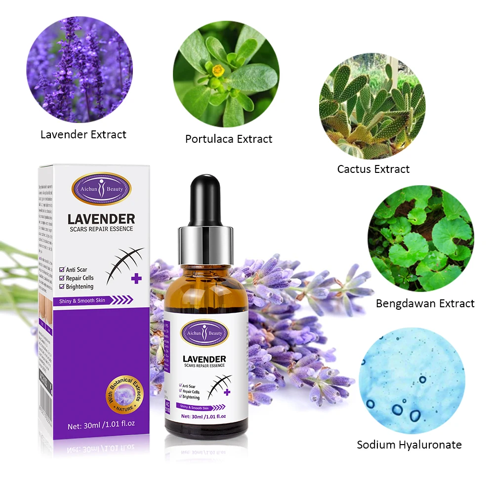 Gentle and skin friendly anti inflammatory nourishing lavender scars repair serum