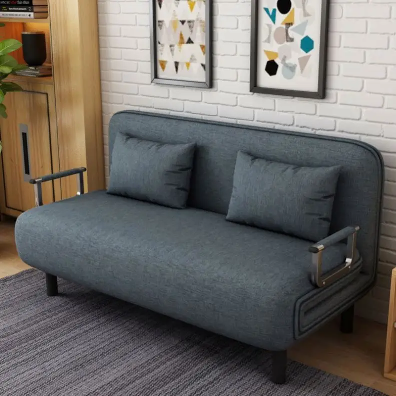 Wholesale Grey Simple Folding Sofa Bed Divano Letto Apartment Small Family Simple Reclining Chair Single Folding Sofa Bed