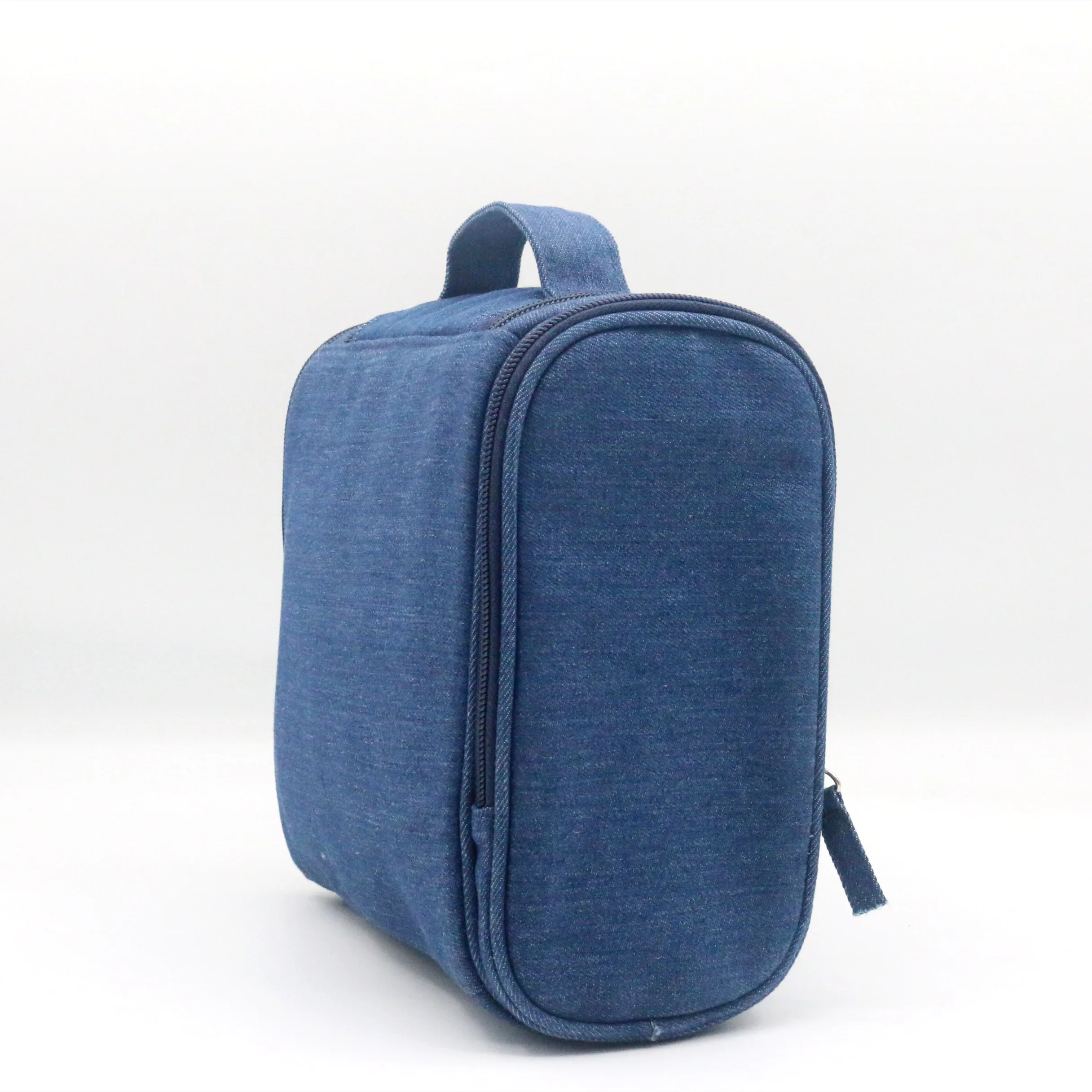 Distinct Desgin Denim Fabric Hanging Toiletry Bag Skydiver Blue Exquisite Hanging Wash Bag Durable Travel Toilet Bag