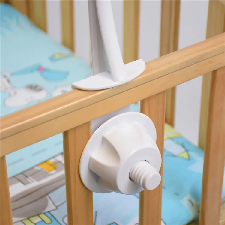 Diy Hanging Support White Nut Screw Baby Crib Mobile Arm Bracket And Bed Bell Holder