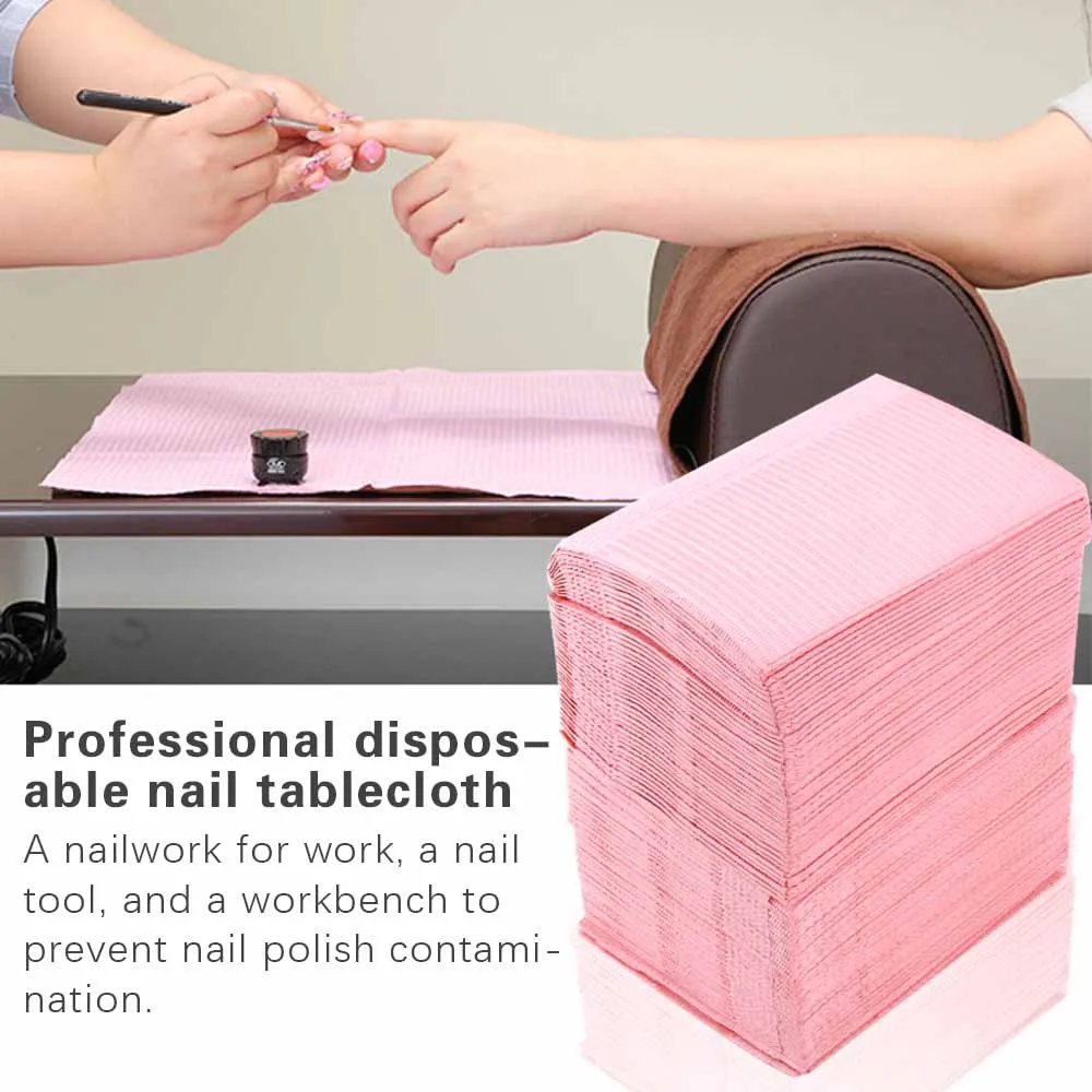 125Pcs Disposable Foldable Clean Pad Beauty Nail Care Polish Waterproof Tablecloth Manicure Tool Lint Paper Practice