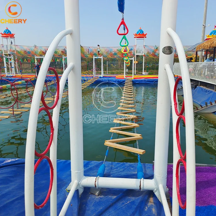 Commercial water pool park combo games team building activities playground water challenge run obstacle course