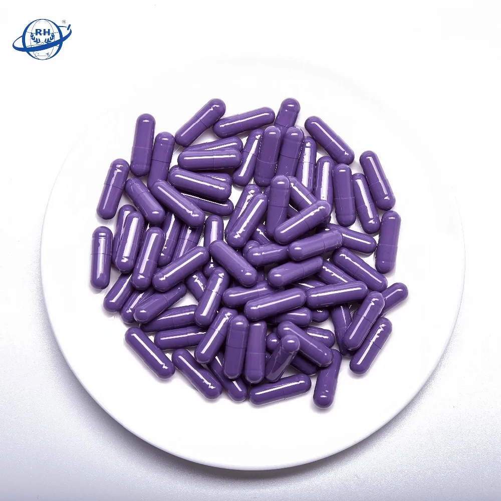 Customization vegetarian empty purple capsule 00# 0# 1# 2# purple capsules biodegradable for medicine