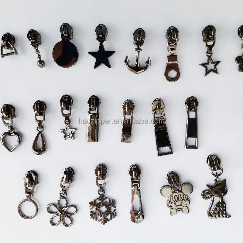 Different gunmetal   puller for  nylon zipper