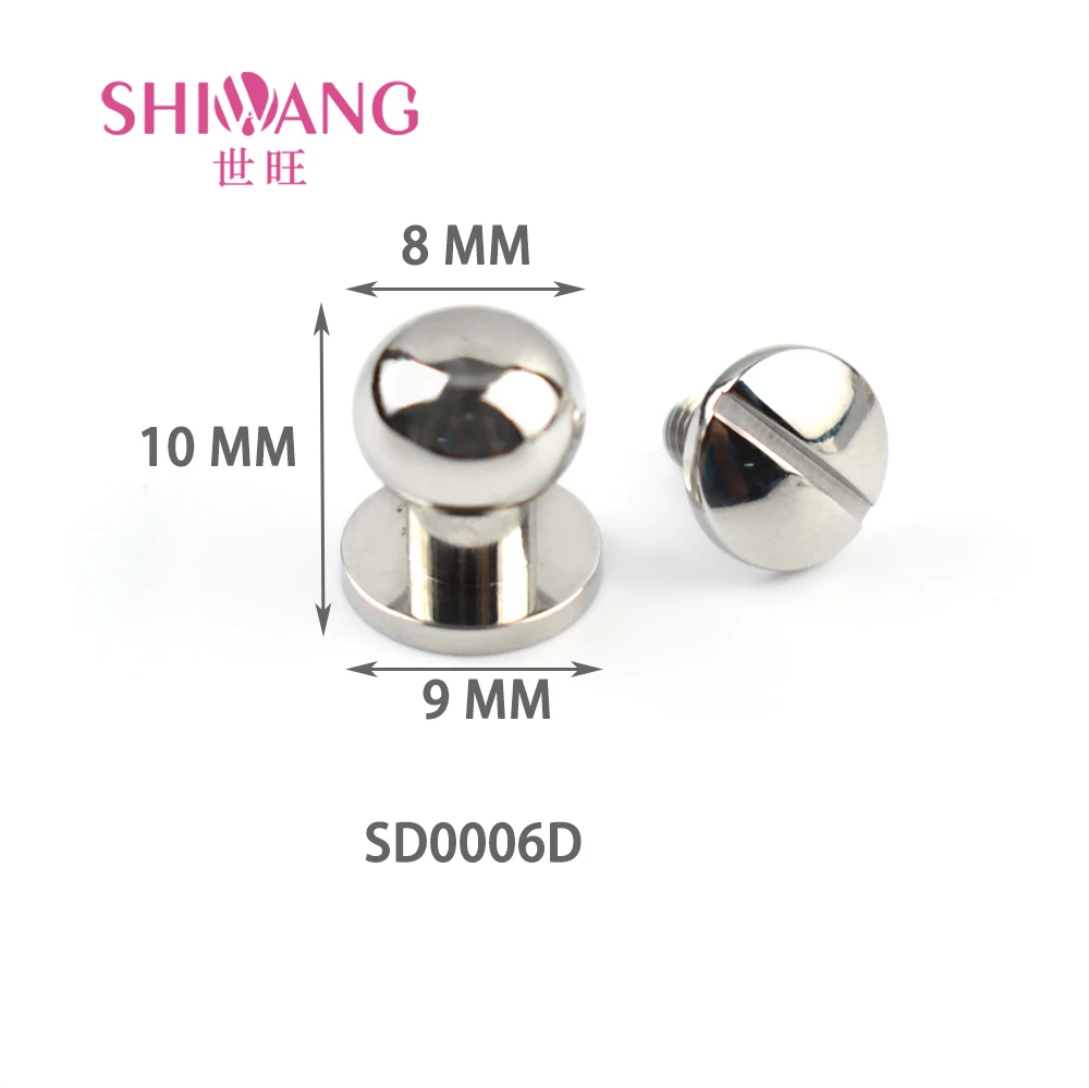 8mm Mushroom Rivet Stainless Steel Screw Round Head Small Bag Leather Accessories Nipple Rivet