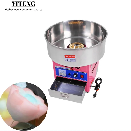 Electric cotton candy floss machine with colorful light and music stainless steel cotton candy machine