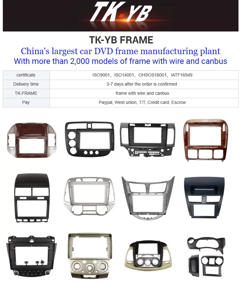 Car frame New hot sale fascia frame Stereo navigation & gps android car radio Bracket Panel android car DVD frame