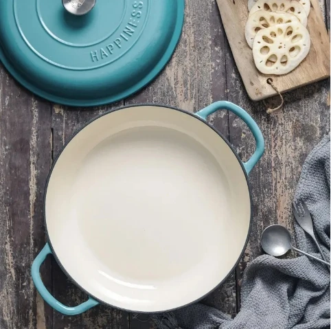 Nonstick Enameled Cast Iron Food Warmer Dutch Oven For Kitchen Cooking