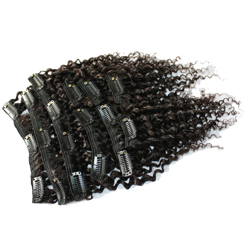 
Juancheng Ruijia Factory human hair Unprocessed Brazilian/Malaysian/Mongolian Hair Jerry kinky curly clip in hair extensions 