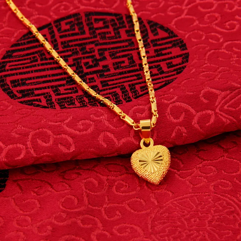 Jewelry Dubai Gold 24k Elegant Style Sweet Heart Jewelry Necklace For Women