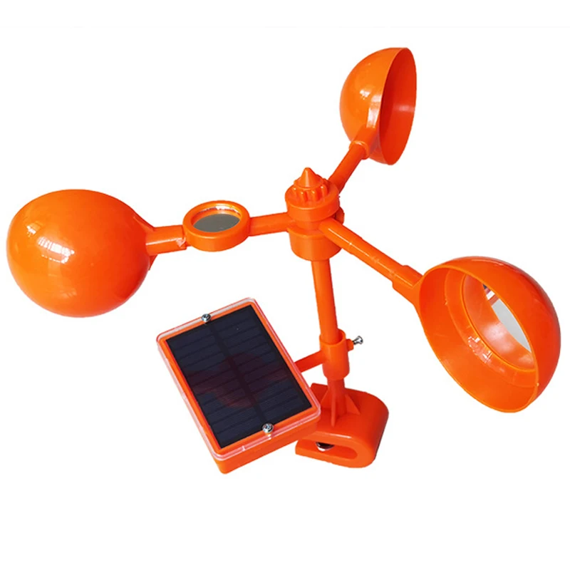 Farm garden railway orchard rotary wind mill flash mirror solar wind bird repeller