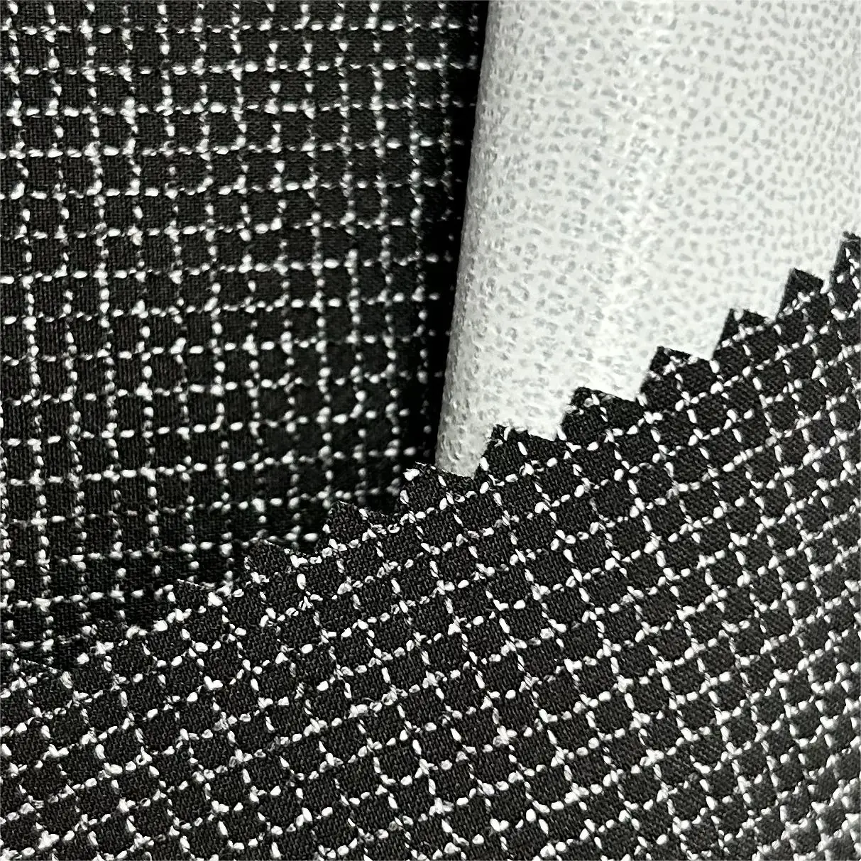 HOT SALE 92%Polyester/8%Spandex 100D melange 4 way stretch fabric+milky TPU water repellent used for GARMENTS & SHIRTS