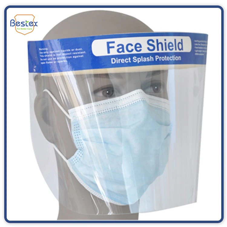 Stock Anti Fog Safety Face Visors Disposable Protective Face Shield Transparent Adult Clear Face Shields Pvc Screen