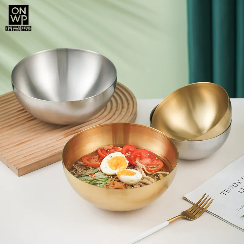 Mixing Salad Bowls Stainless Steel Kitchen Noodle Bowl Wholesale High Quality Korean Style Stainless Steel,metal All-season