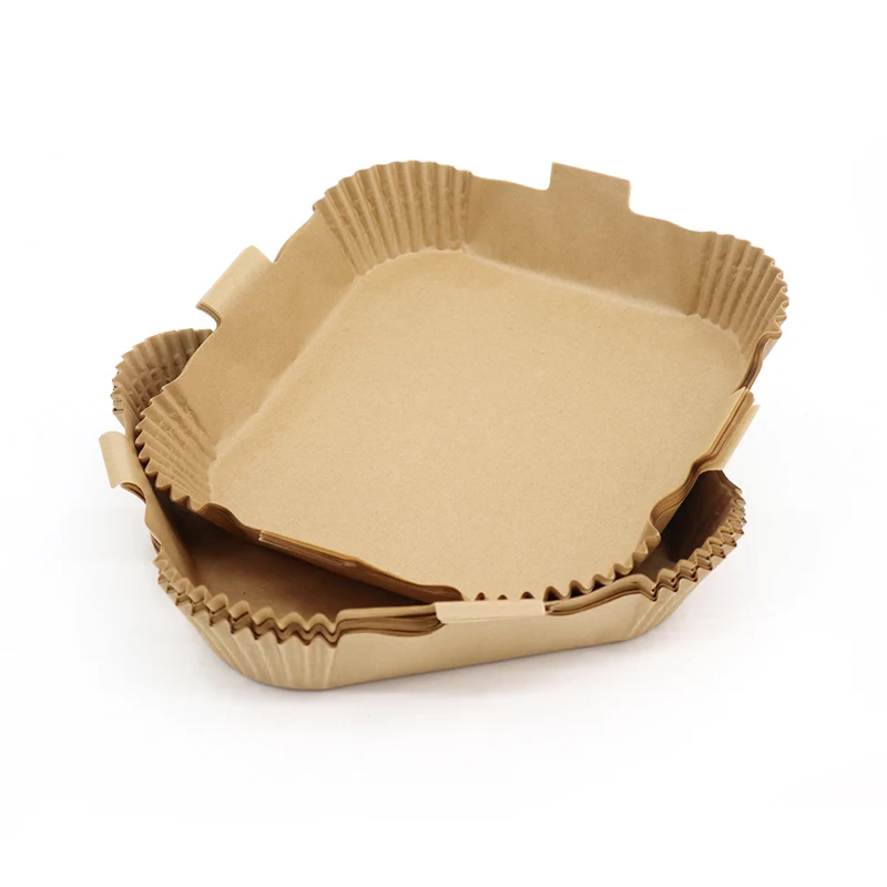Food Grade Round Brown Baking Parchment Paper Nonstick Air Fryer Parchment Paper Disposable Air Fryer Paper Liners