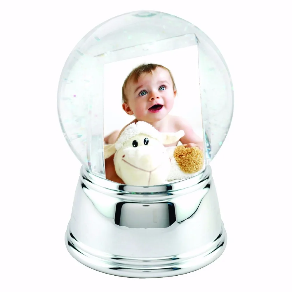 Wholesale buy electroplate diy custom snow globe with photo insert
