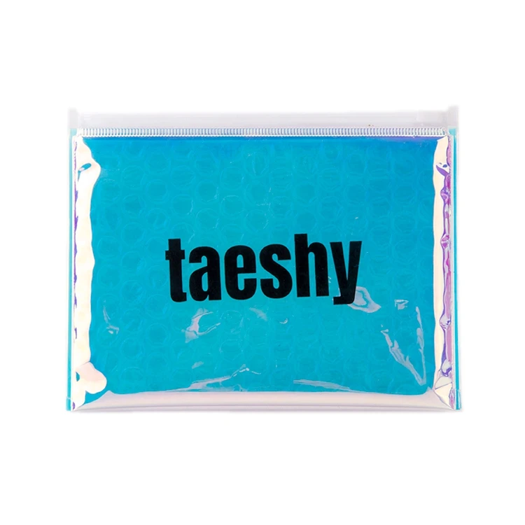 Изготовление на заказ голографический Ziplock пакет из пузырчатой пленки для косметики/голограмма пакет из пузырчатой пленки с застежкой-молнией