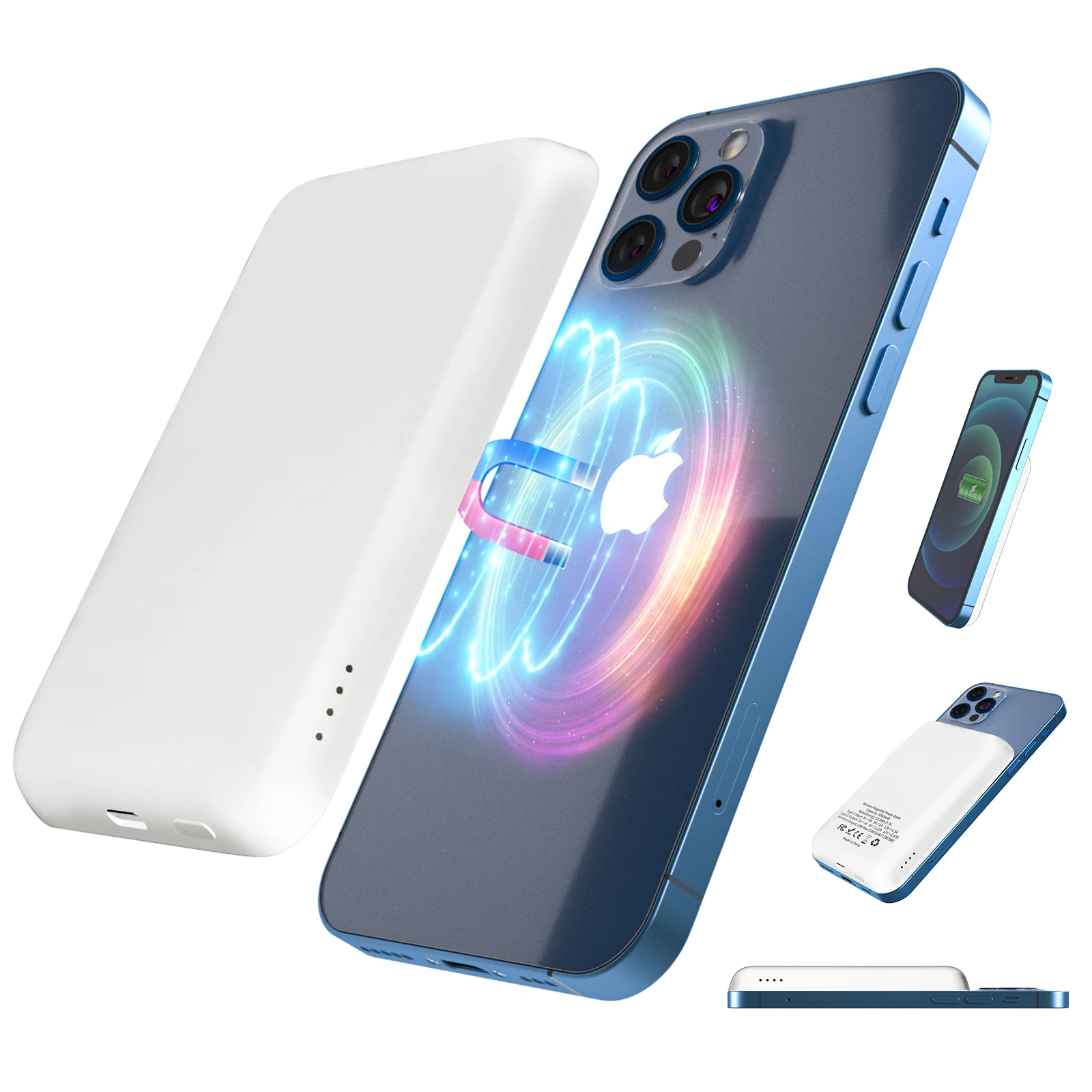 Новинка 2021, черный пятница, белый 15 Вт, беспроводной аккумулятор Mag-safe для iPhone 12/13