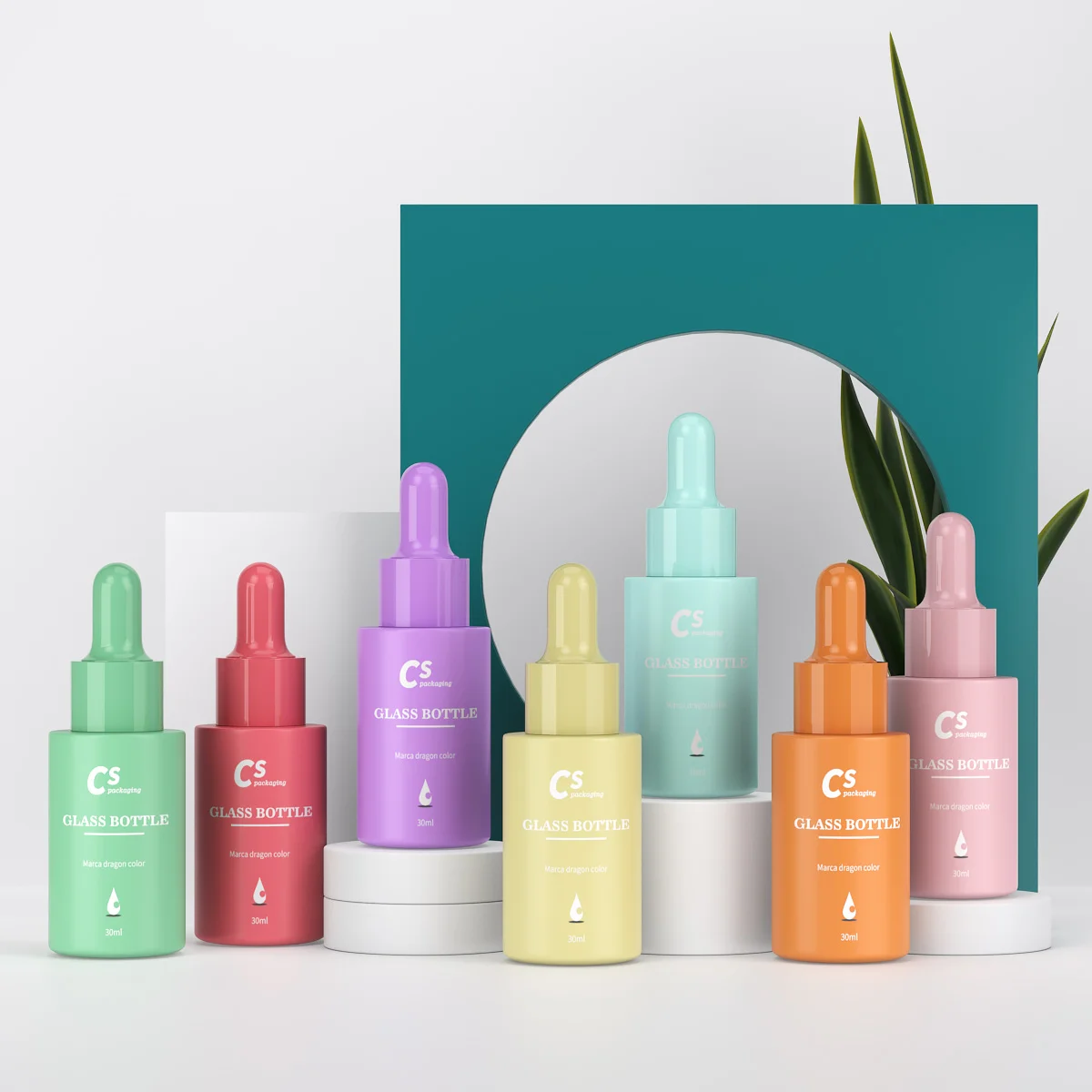 Custom Color Amber Glass Dropper Bottles Customized Essential Oil Dropper Bottle For Cosmetic Packaging