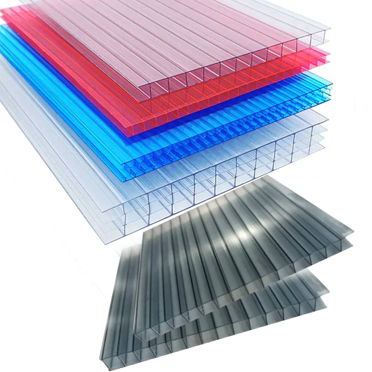 3MM-12MM heat resistance twinwall polycarbonate roofing sheet policarbonato transparente