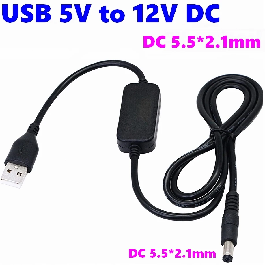 USB power boost линия 5V DC/DC 12V 9V usb напряжение повышающий преобразователь кабель 5 5*2 1 мм DC блок питания Подключите переменного