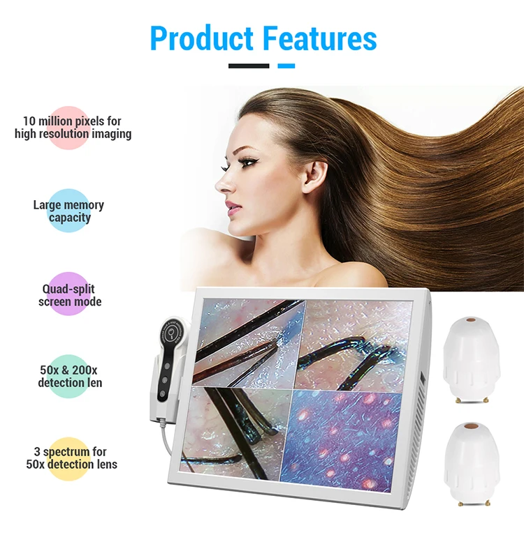 Wholesale price 15 Inch Digital HD Screen Home Use Skin And Scalp Hair Analyzer
