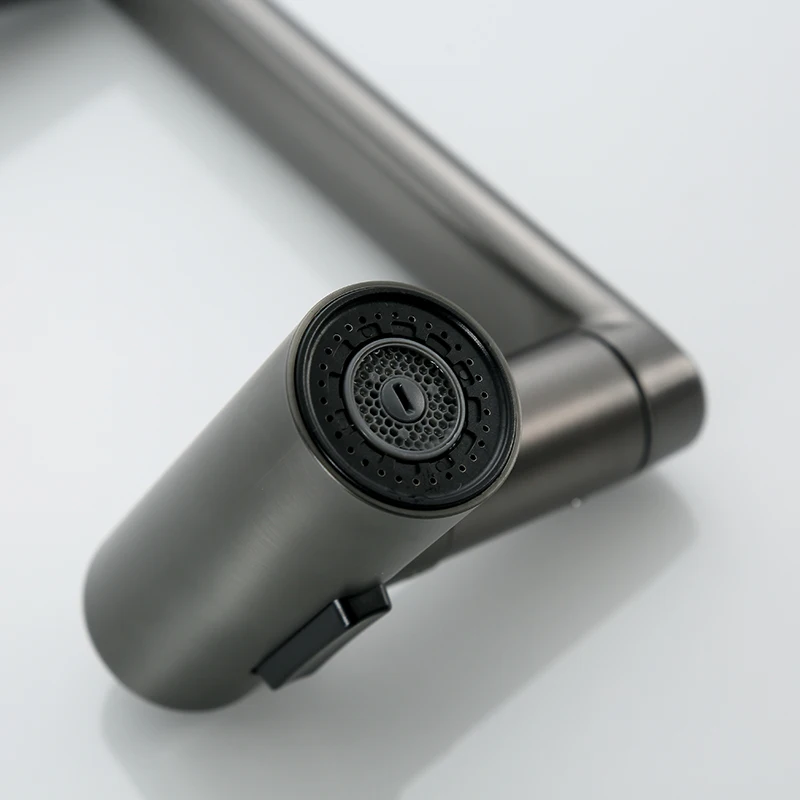 New Design Brushed Nickel Bathroom Faucet 360 Degree Pull Out Sprayer Basin Mixer Water Tap for Bathroom Washbasin