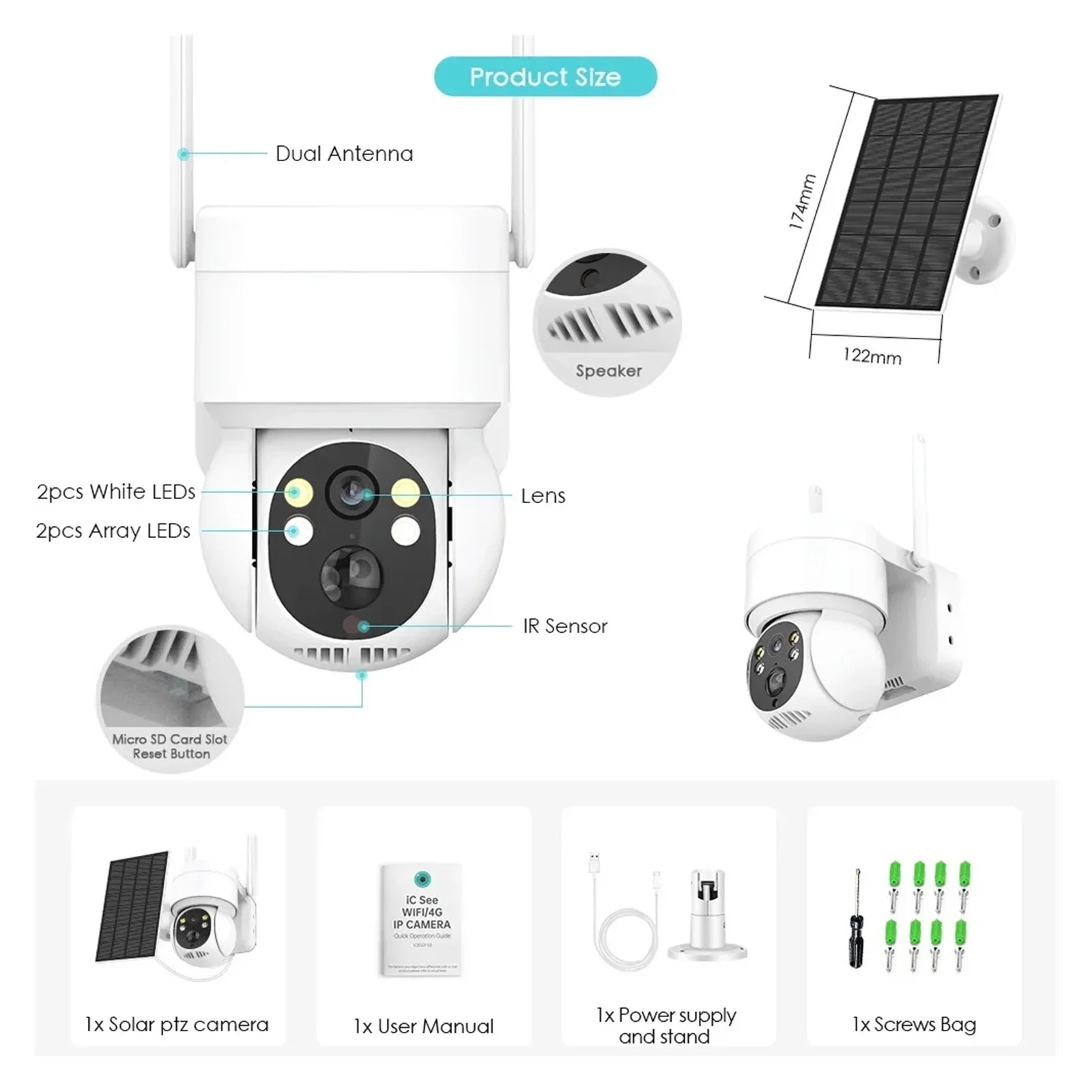 Senhuo WIFI solar camera 4G HD 2.5K bidirectional voice PIR Artificial intelligence Human detection PTZ CCTV security monitoring