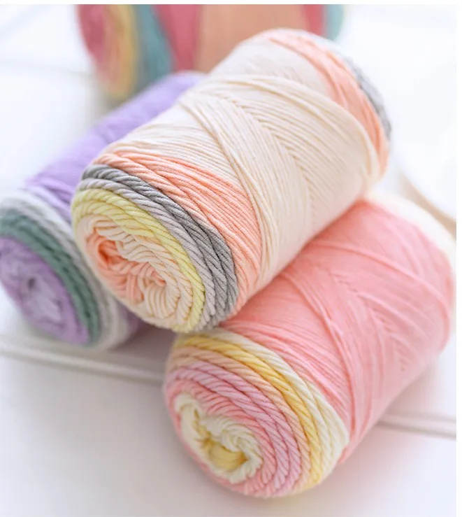 High Quality Cake Yarn Fancy Knitting Yarn Blended Yarn Rainbow