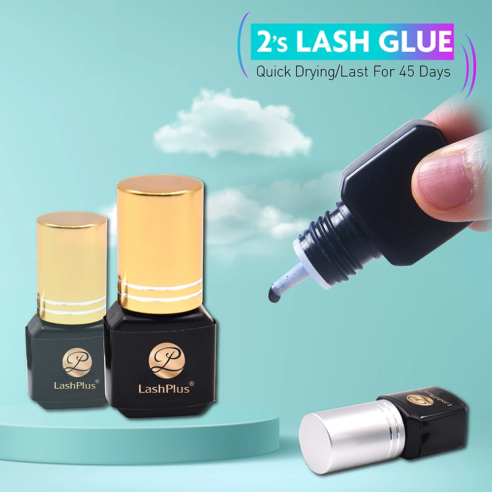 Wholesale Custom logo 5ml Lightning fast long retention eyelash extension adhesive LED UV lash glue