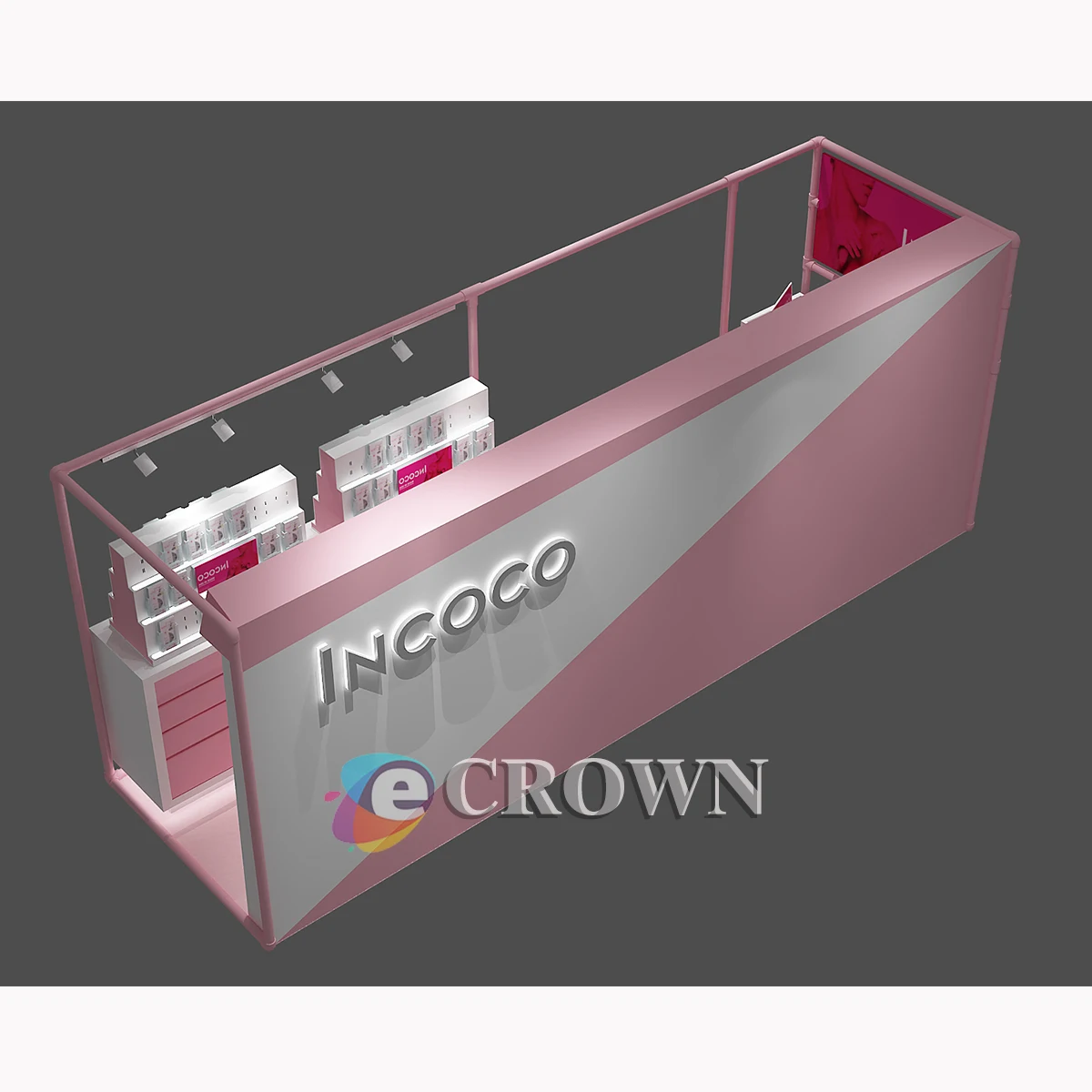 Shop Design Booth Stand Display Nail Wooden Kiosk Cabinet ODM