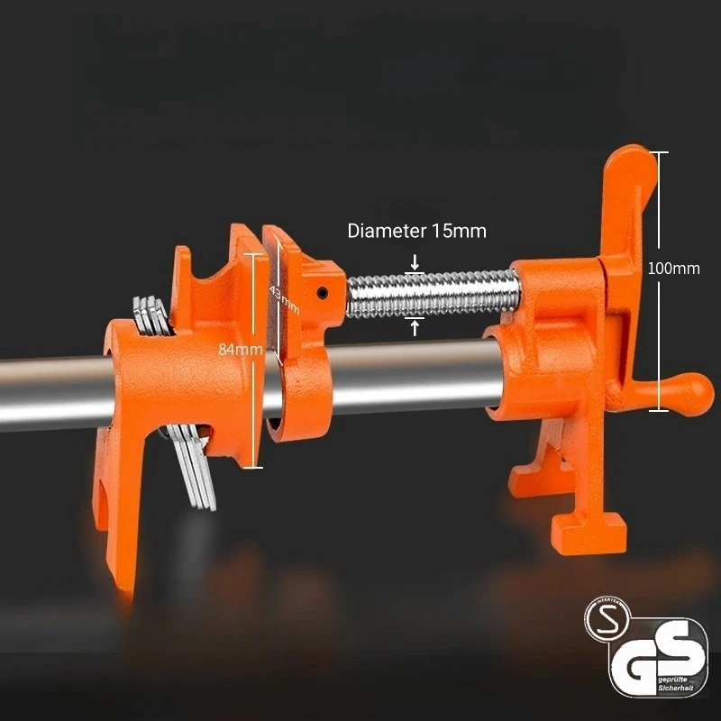 German standard Quick release cast iron heavy duty wood pipe clamps tools for Connection woodworking