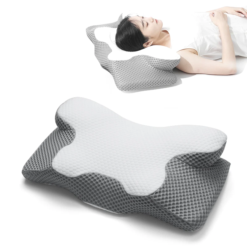 China hotel white standard cervical memory foam pillow orthopedic pillow for neck pain