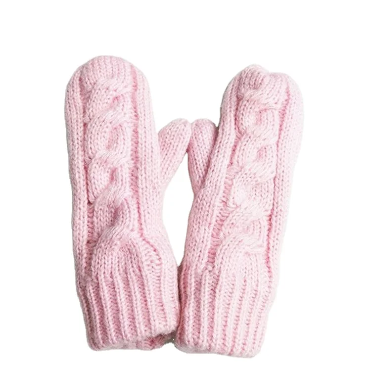 High quality custom color winter fashion long ladies knitted hand gloves for christmas gifts