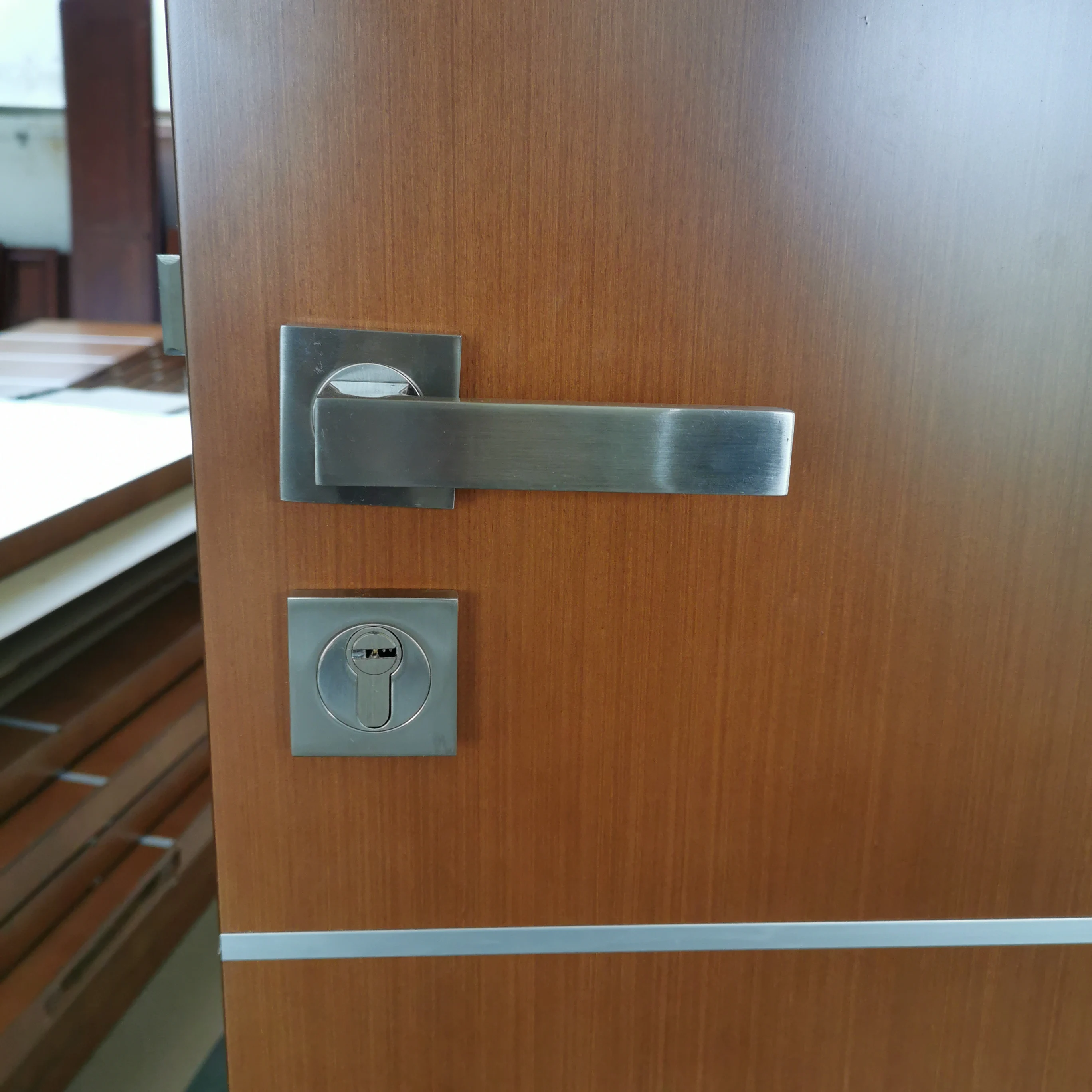 Interior Solid Wood Panel Door Apartment Hotel Room Red Teak Exterior HDF MDF Timber Wooden Veneer Doors