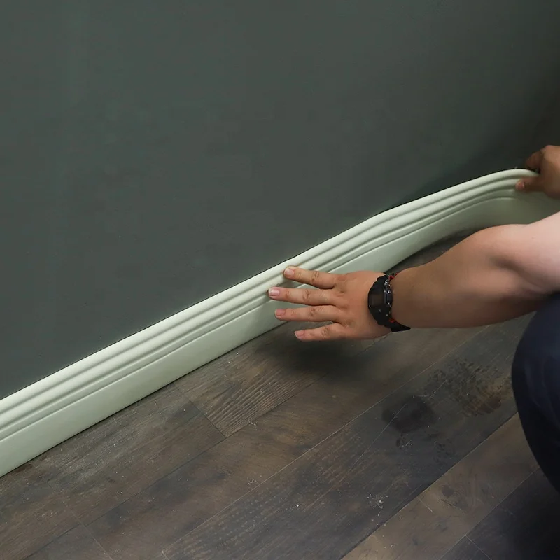 Custom gray Plastic Flooring Accessories PVC Tiles Baseboard Indoor Soft Skirting Boaed