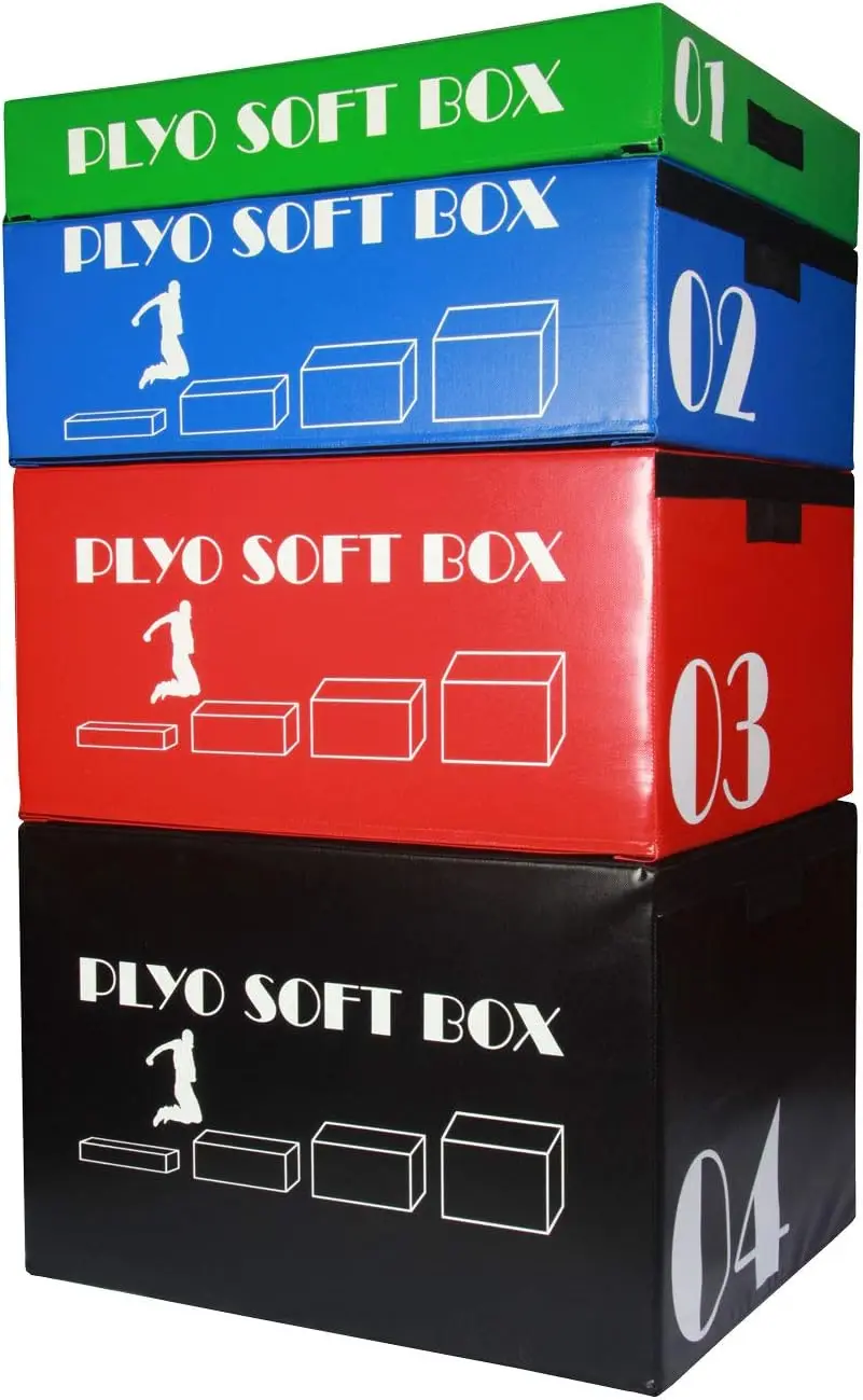 Jumping Plyo Box with 4 Different Heights 15cm/30cm/45cm/60cm Gym training Soft Foam Plyometric Box