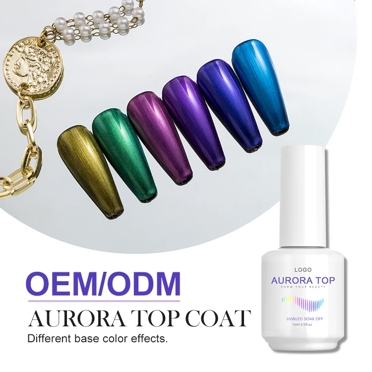 Nail Art Aurora  Top Coat 6 Colors  Top Coat for Your Nail Art