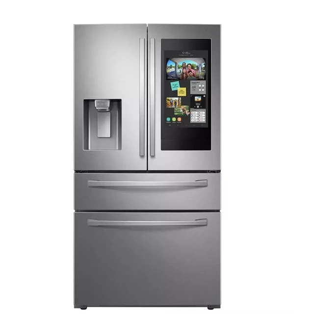 HOT STUFF 28 cu. ft. 4-Door French Door Refrigerator with 21.5' Touch Screen Family Hub in Stainless Steel