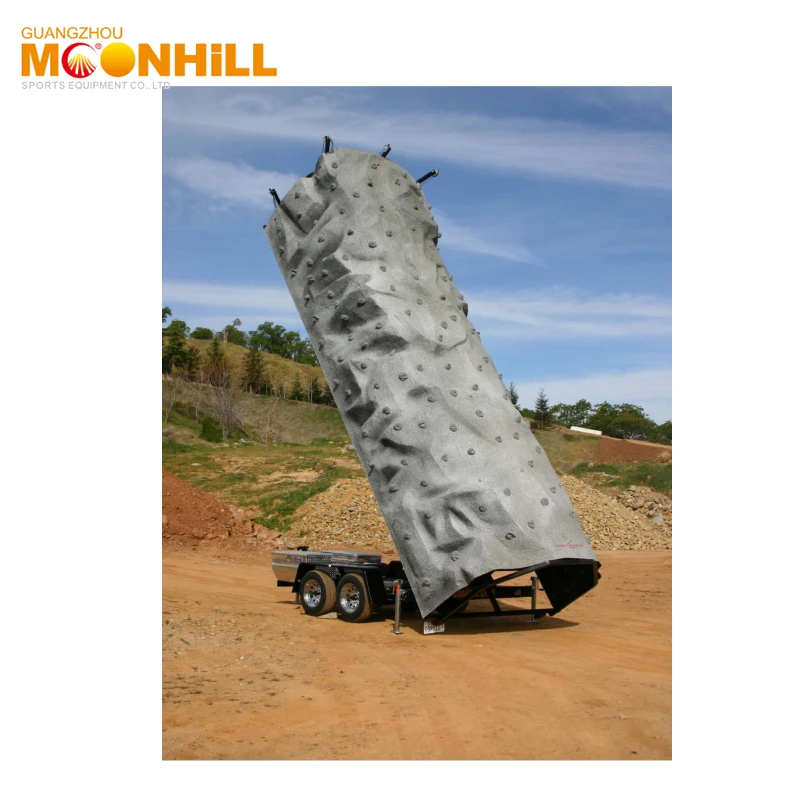 Movable Portable Climbing Wall With Trailer Hydraulics For Outdoor