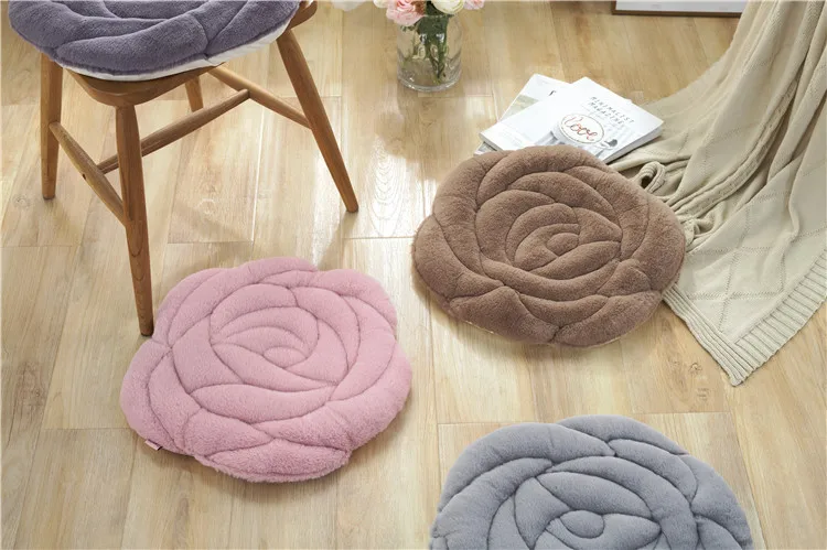 Home Super Soft Velvet Chair Flower Cushion Floor Seat Cushions Anti Slip Bottom Warm Playroom Pads for Kids Adults