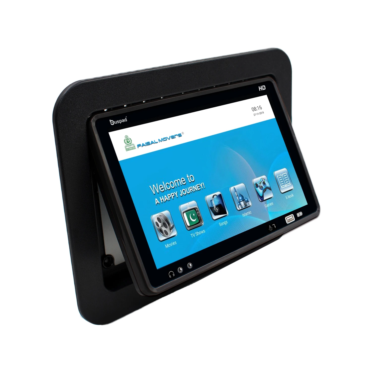 Luxury Bus Van Rear Seat VOD Screen Android 10.1 inch monitor for entertainment system