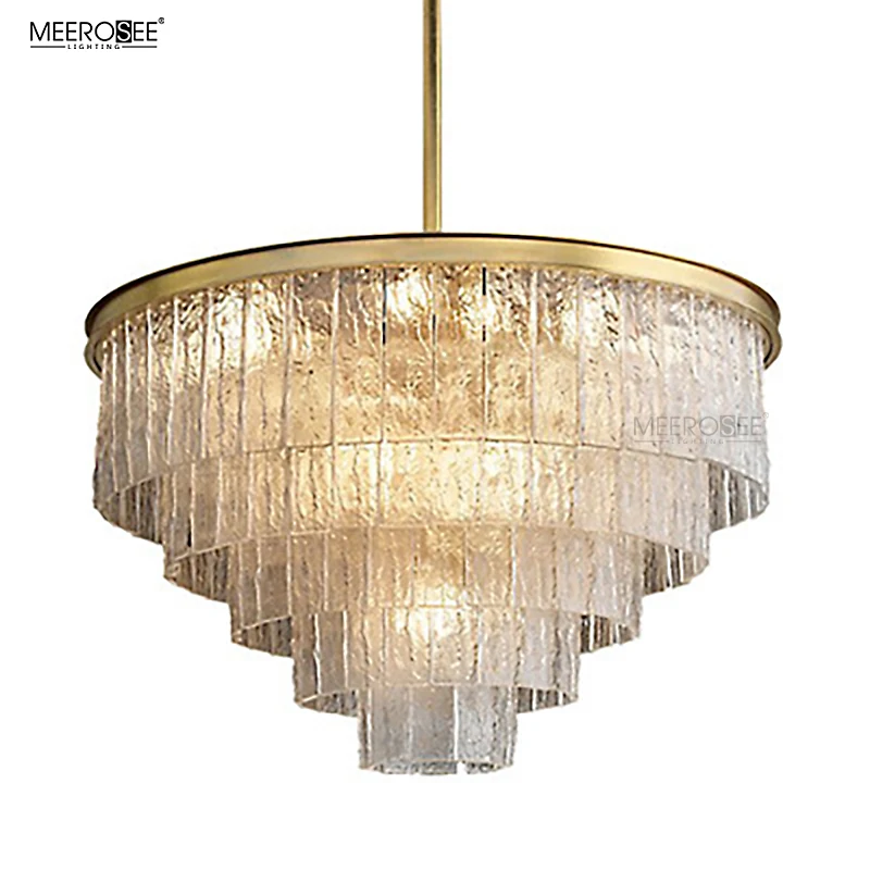 MEEROSEE High Ceiling Chandelier Classic Globe Pendant Light Customizable Modern Hanging Lamp MD86571