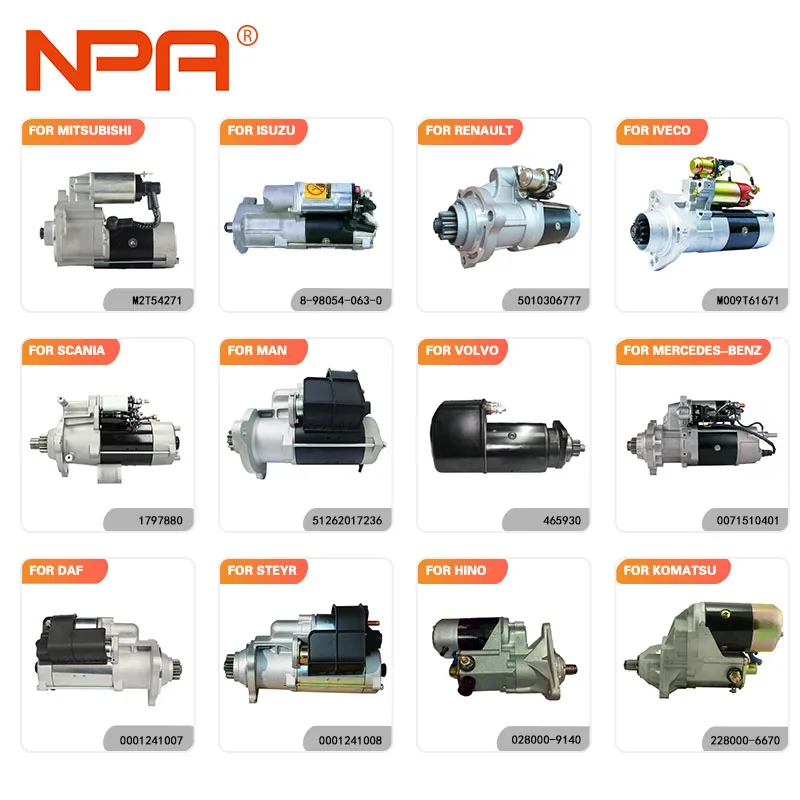 24v Starter Motor Manufacture Prices 27040-1410 27040-1390 27040-1400 27040-1113 Car Truck Self Starter Motor For Hino Engine