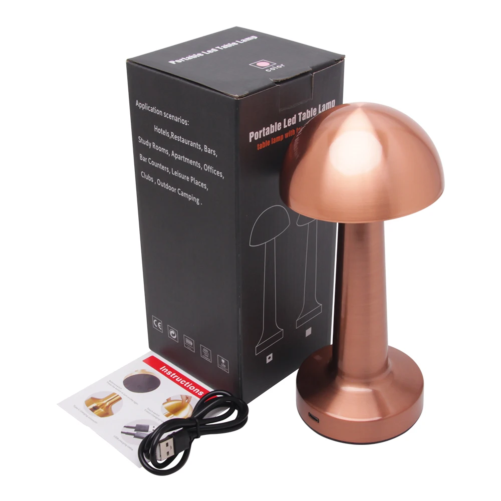 Good Price Read Light Table Lamp With Stepless Touch Dim Function 2W 3Colors(3000-4000-6000K) and Type C 5V-2A Charge Port