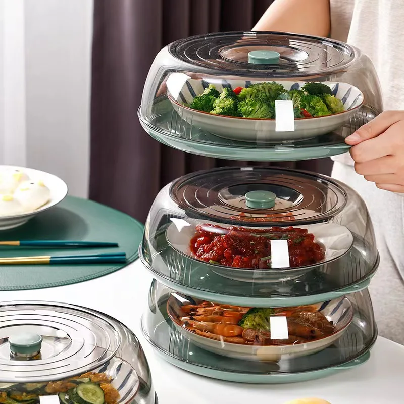 Wholesale Plastic Microwave Food Plate Container Cover Multi Layer Food Vegetable Cover Heat-insulated vegetable cover