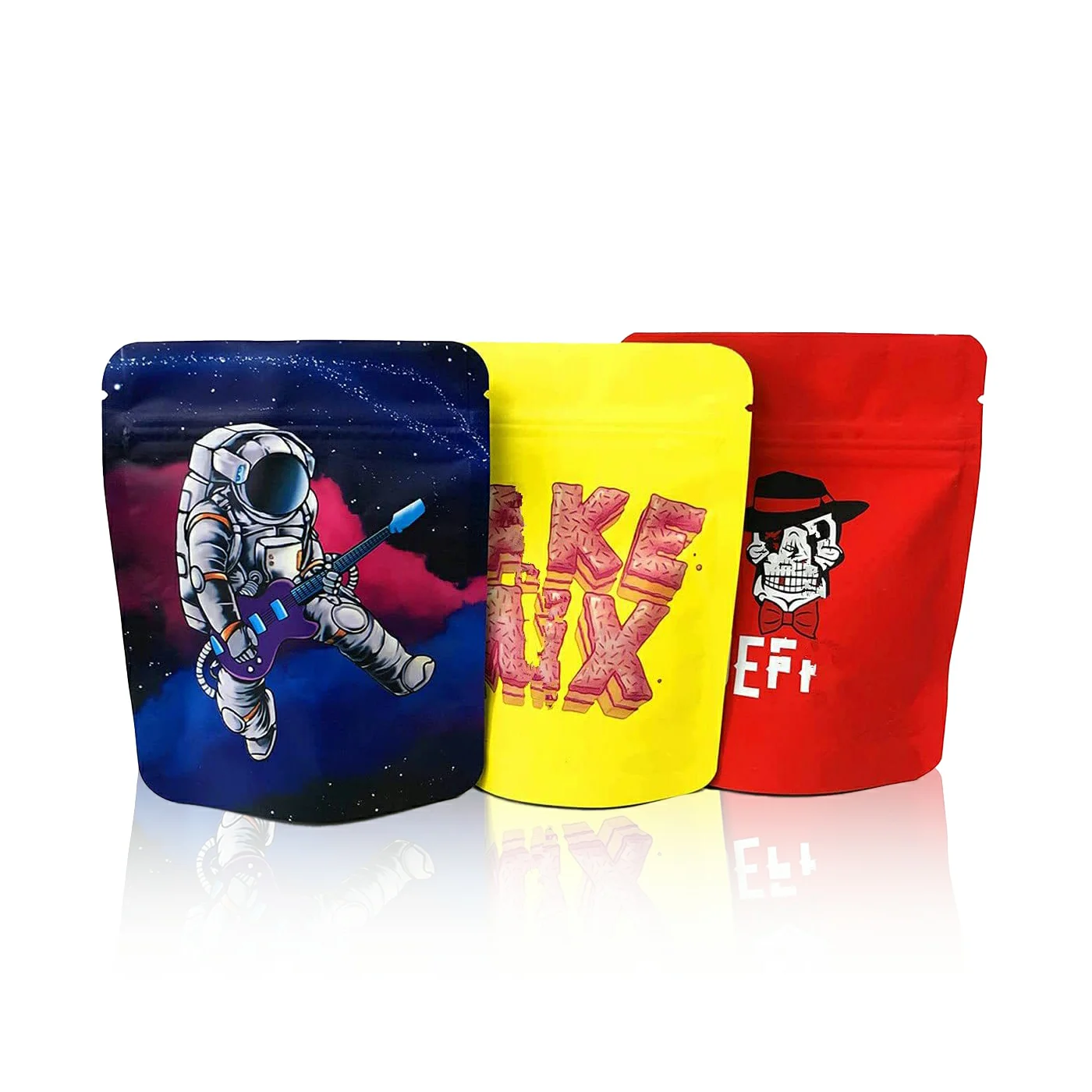 Custom Printing Smell Proof Plastic Packaging Flat Mylar Bag Zipper 3.5 7 14g Mylar Bag With Logo