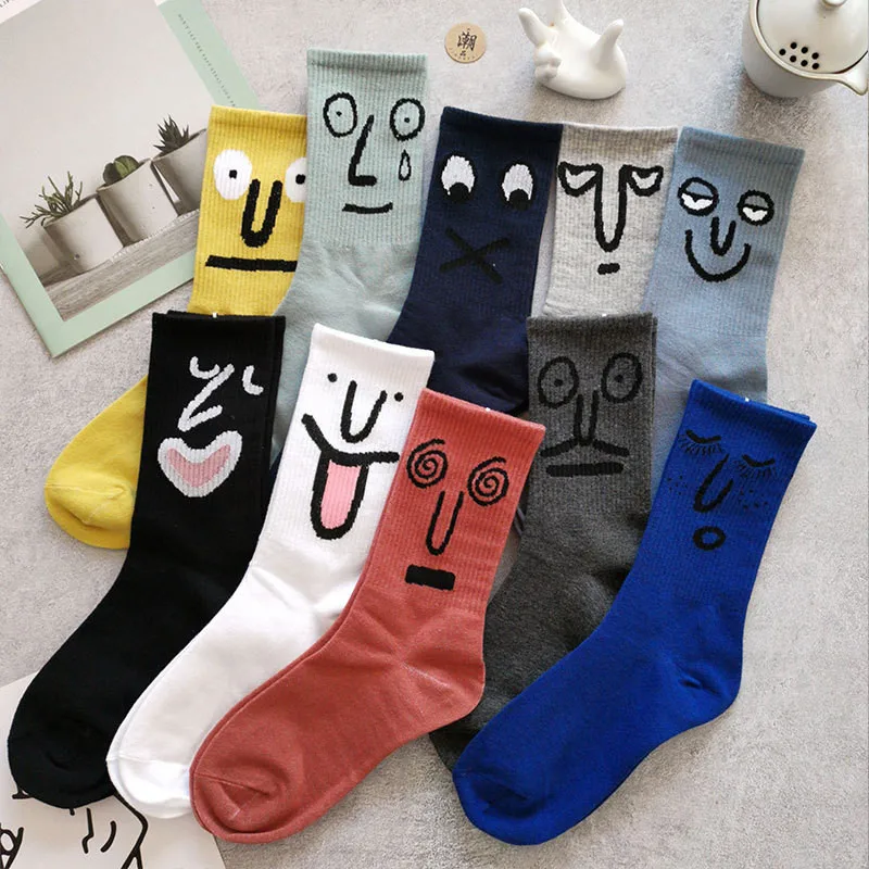 Wholesale Men Women Funny Emo Dress Hip Hop Socks Cotton Fashion Tube Crew Sock