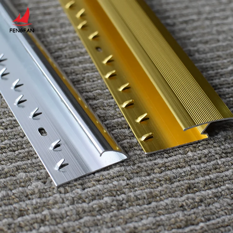 Carpet Accessories Protective Cover Profile Transition Tile  Aluminum Carpet Edge Trim Rug Gold Silver Strips